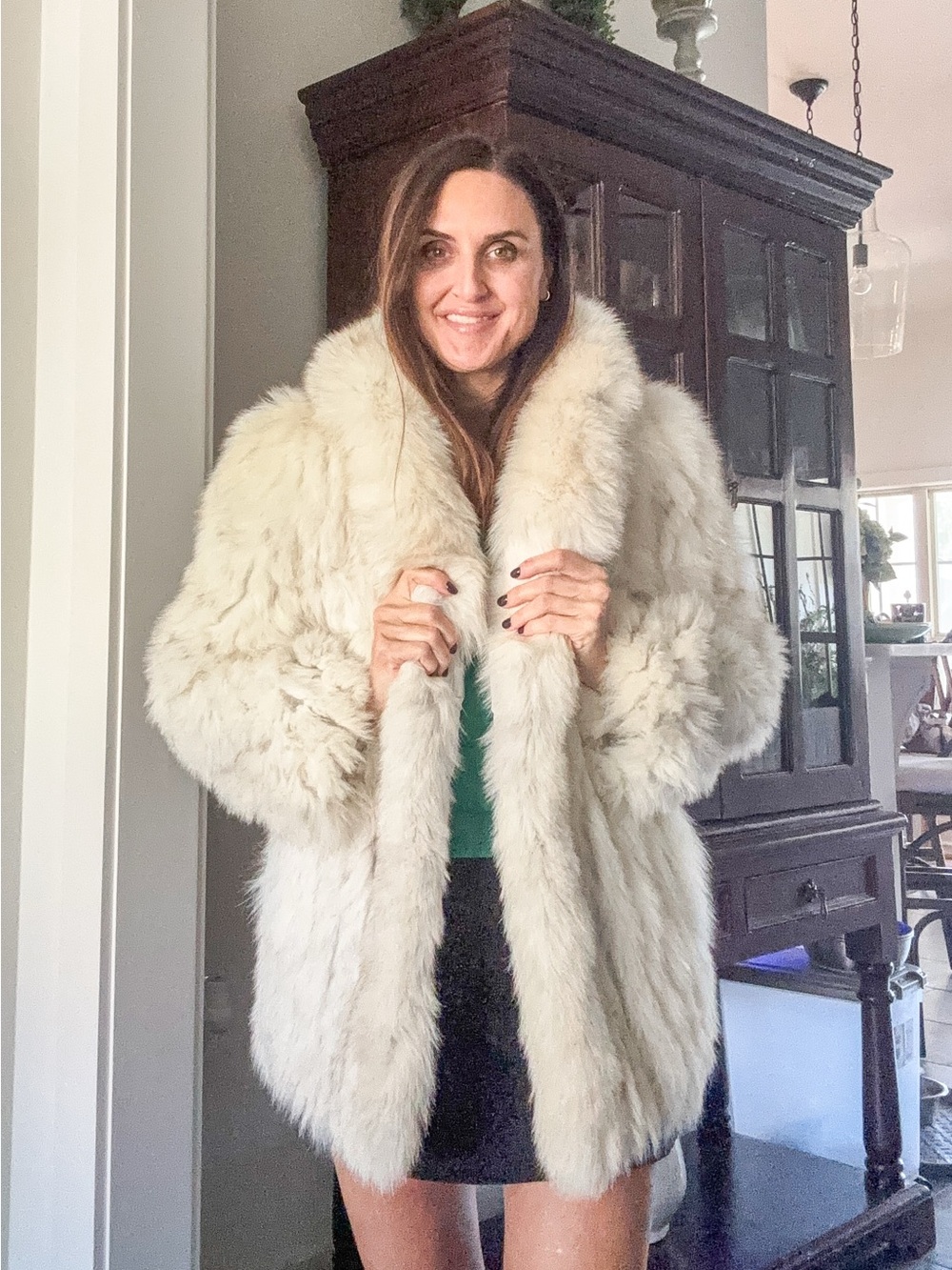 Fox Women's Cream Fur Cape Coat